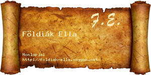 Földiák Ella névjegykártya
